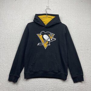 Pittsburgh Penguins NHL Hoodie Youth Size 10/12 Medium Hockey Logo Graphic Black